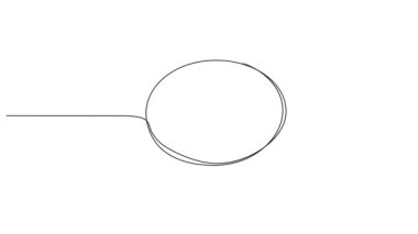 animated continuous single line drawing of an empty speech bubble, line art animation