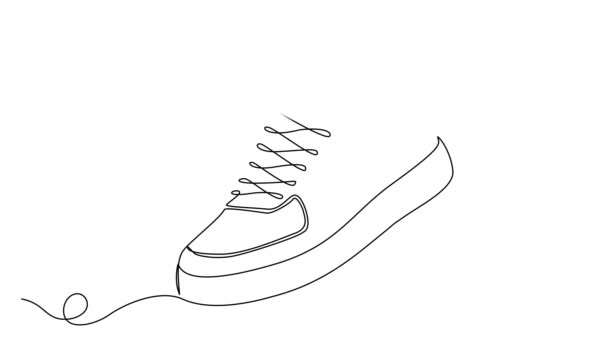 Animated Continuous Single Line Drawing High Top Sneaker Line Art — Video