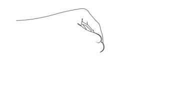 hareketli tek çizgi halinde el çizimi domuzcuk kumbarasına para sokuyor, para çizgisi sanat animasyonundan tasarruf ediyor.