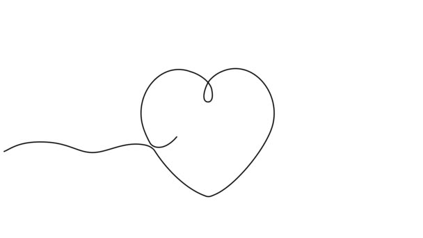 Animierte Fortlaufende Einzeilige Zeichnung Des Handgeschriebenen Wortes Liebe Herzform Linienkunst — Stockvideo