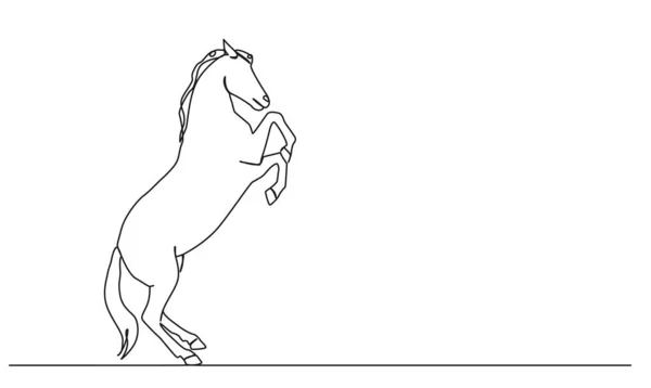 子育て馬の連続単列ドローイング線画ベクトルイラスト — ストックベクタ