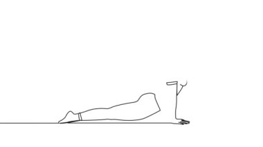Yoga pozu, çizgi sanatı animasyonu...
