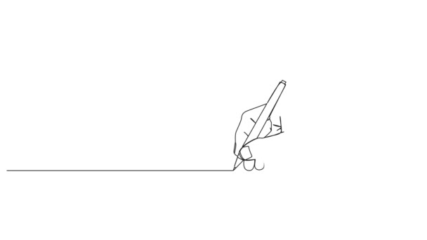 Animierte Fortlaufende Einzeilige Zeichnung Der Handschrift Mit Kugelschreiber Zeilenkunst Animation — Stockvideo