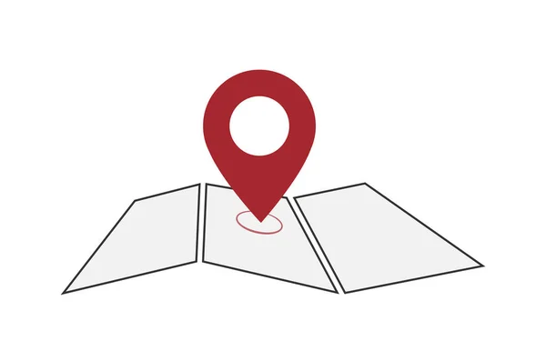 シンプルな地図記号の位置マーカーピンベクトルイラスト — ストックベクタ