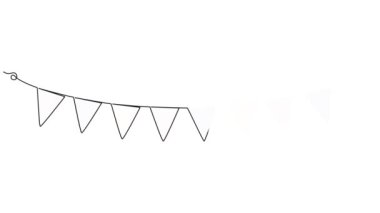 Bunting çelenk, pastel renkli kiraz kuşu çizgi çizgileri, sanat animasyonu