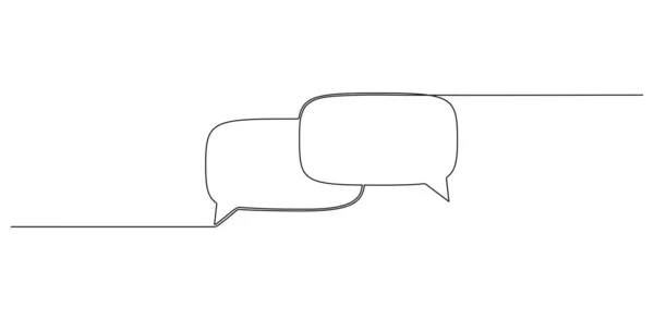 Continuous Single Line Drawing Speech Bubbles Communication Concept Line Art — Stock Vector