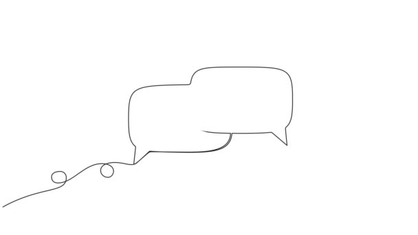 Анимированный Непрерывный Однострочный Рисунок Мыльных Пузырях Речи Вопросов Ответов — стоковое видео