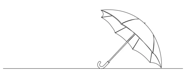 Kontinuierliche Einzeilige Zeichnung Des Offenen Schirms Linienkunstvektorillustration — Stockvektor
