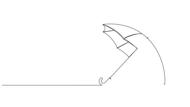 动画连续单行画 开放式伞 线条艺术动画 — 图库视频影像