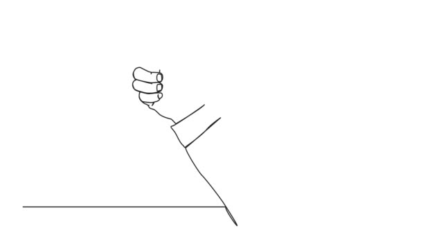 Animated Continuous Single Line Drawing Hand Holding Ignited Lighter Line — Stock Video
