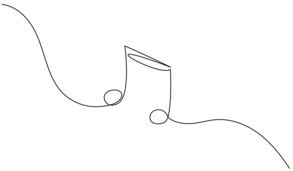 ミュージカルノートの連続的なシングルライン図 抽象シートミュージックラインアートベクター図 — ストックベクタ