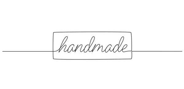Continue Enkelvoudige Lijn Tekening Van Handgeschreven Woord Handmade Lijn Kunst — Stockvector