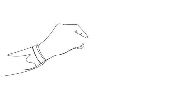 Animovaný Souvislý Jednořádkový Výkres Ruky Držící Kuličkové Pero Kreslící Čáru — Stock video