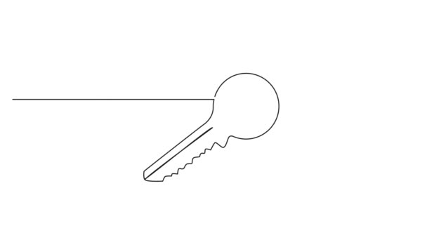 Kapının Anahtarının Sürekli Çizimi Çizgi Sanat Animasyonu — Stok video