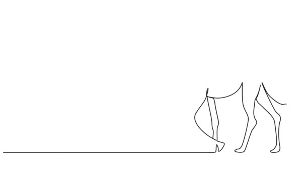 Анимированный Непрерывный Рисование Одной Линии Верблюдов Dromedary Line Art Анимации — стоковое видео