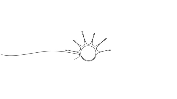 Desenho Linha Única Contínua Animado Sol Animação Arte Linha — Vídeo de Stock