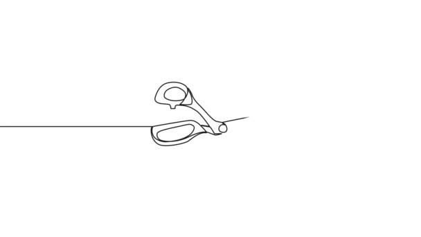 Animated Continuous Single Line Drawing Pair Scissors Line Art Animation — Stock video