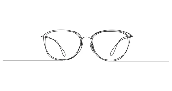 眼鏡のペアの連続的なシングルライン図 ラインアートベクター図 — ストックベクタ