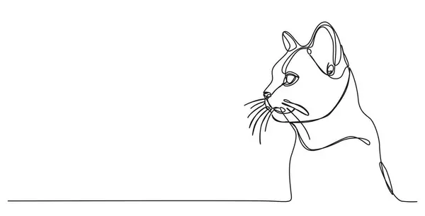 猫的连续单行绘图 直线艺术矢量图解 — 图库矢量图片#
