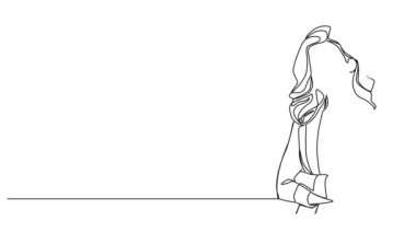 kolları çapraz duran iş kadını çizimleri, çizgi sanatı animasyonları