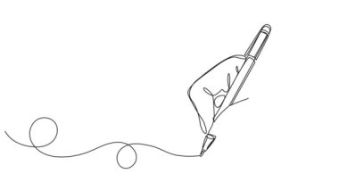 kalem, çizgi sanatı animasyonu ile el yazısının ya da çiziminin sürekli tek çizgi çizimi