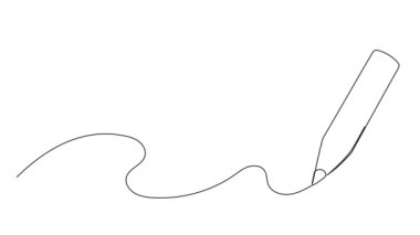 animasyonlu tek çizgi çizimi kalem, çizgi sanat animasyonu