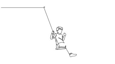 Salıncakta sallanan çocuk çizimleri, çizgi sanatı animasyonu