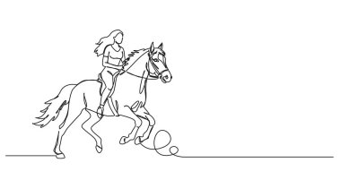 Ata binen kadının durmaksızın çizdiği çizgiler, çizgili resim çizimleri.