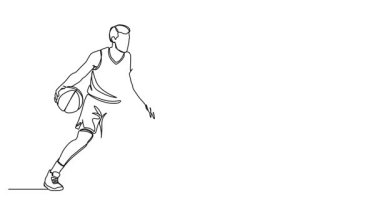 Animasyon aralıksız tek satır çizimi. Teşekkürler, çizgi sanatı animasyonu.