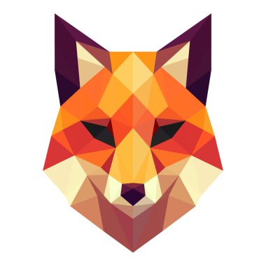 Basit çokgen tilki başı illüstrasyonu