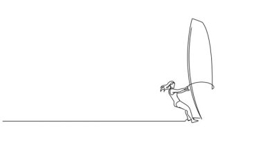 Rüzgâr sörfü, çizgi sanatı animasyonlarının sürekli çizimi.