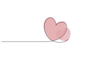 iki kalp, aşk ve romantizm sembolü, çizgi sanatı animasyonu.