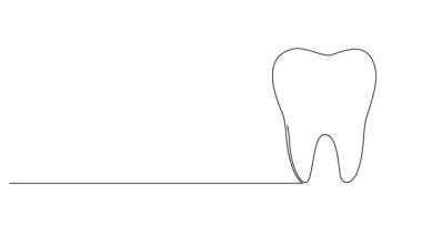 insan dişinin sürekli çizimi, çizgi sanatı animasyonu