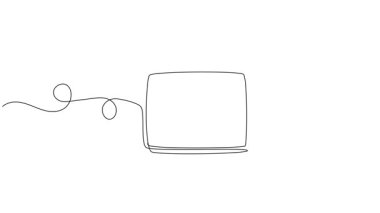 dikdörtgen çerçevenin sürekli tek çizgi çizimi, alıntı veya mesaj için metin kutusu şablonu, çizgi sanat animasyonu