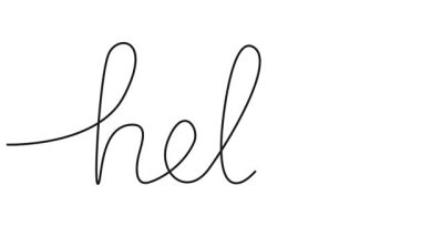 el yazısı Hello 'nun sürekli çizgi çizimi