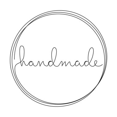 Kelime El Hamade 'nin dairesel biçiminde sürekli tek satır çizimi, çizgi sanat vektörü illüstrasyonu