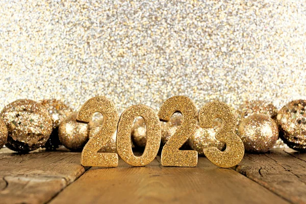 新2022年的数字与金光闪闪的背景 除夕概念 — 图库照片