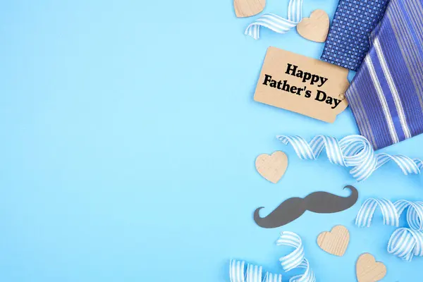 Happy Fathers Day Etiqueta Regalo Con Borde Lateral Regalos Decoración Imágenes de stock libres de derechos