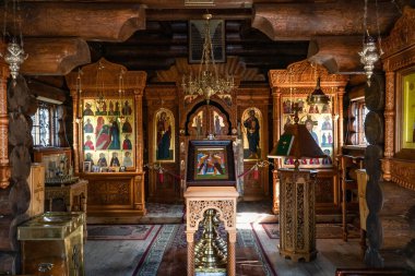 PUCHLY, POLAND - 5 Eylül 2022: Odrynki 'deki Ortodoks Aziz Antoni ve Teodozjusz Pieczerski' nin İçişleri.