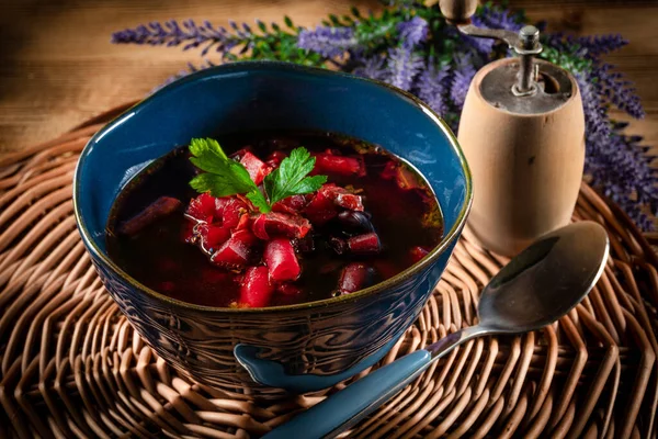 Sopa Ucraniana Borscht Con Hortalizas Carne — Foto de Stock