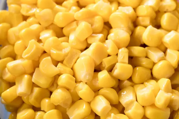 Ziarna Kukurydzy Słodkiej Szklanej Misce — Zdjęcie stockowe