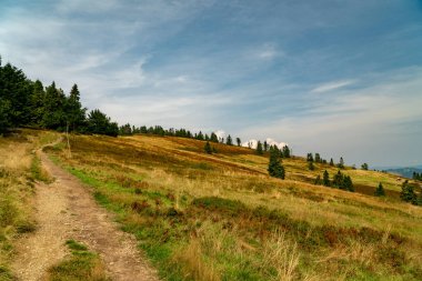 Beskids dağlarında turist gezisi.