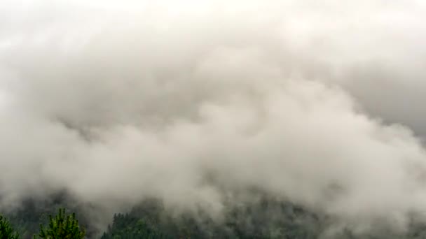 Zeitraffer Von Nebelbergen Nebel Über Drei Kronen Dramatische Natürliche Schönheit — Stockvideo
