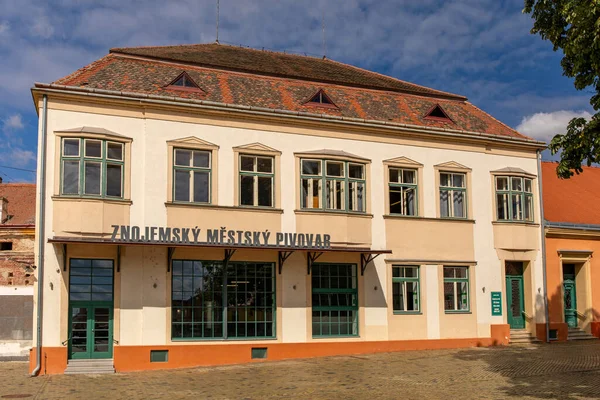 stock image ZNOJMO, CZECH REPUBLIC - SEPTEMBER 04; 2023: City brewery in Znojmo.