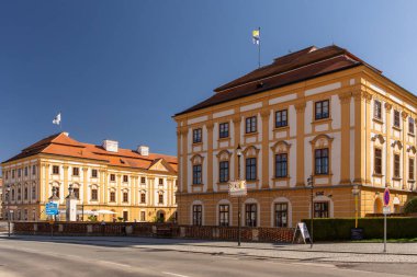 Jaromerice nad Rokytnou CZECH REPUBLIC - Eylül 06.2023 Barok ve Rönesans Şatosu.