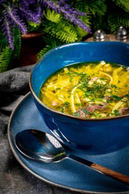 Çorba. Erişteli tavuk çorbası..