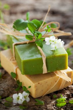 bitkilerle doğal el yapımı Sabun