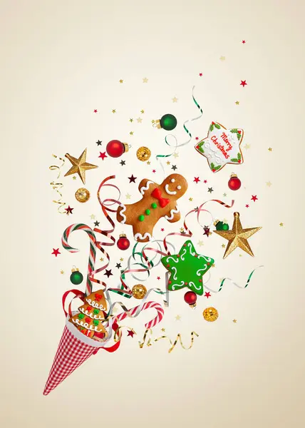 クリスマスクッキー お祝いの冬の装飾とセクシーな新年とクリスマスのコンセプト ホリデーバナー ストックフォト
