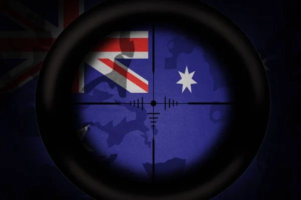 Alcance Francotirador Dirigido Bandera Nacional Australia Fondo Textura Caqui Concepto —  Fotos de Stock