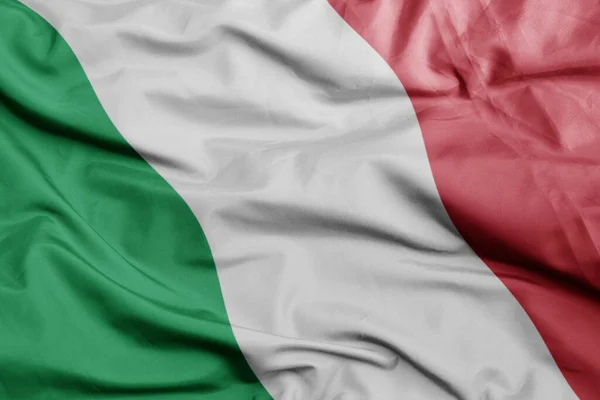 Размахивая Красочным Национальным Флагом Италии Macro Выстрел Иллюстрация — стоковое фото